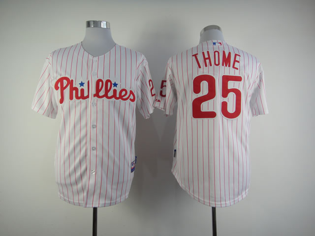 Men Philadelphia Phillies 25 Thome White MLB Jerseys